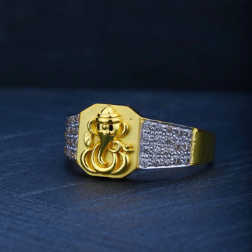 22Kt Gold Ganpati Design Ring For Men by R.B. Ornament