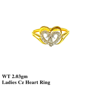 18K Ladies Cz Heart Rings by 