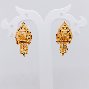 916 gold Antique earrings by Ghunghru Jewellers