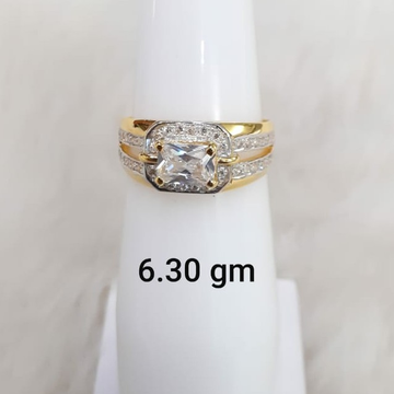 white stone solitaire gent's ring by 