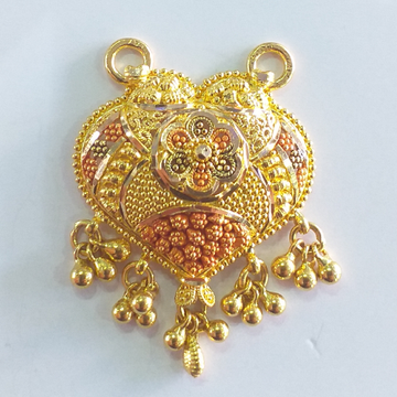 Gold 91.6 minakari mangalsutra pendant by 