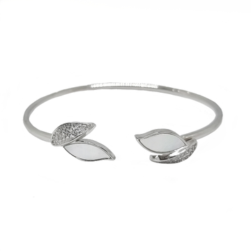 Leaf Design Kada Bracelet In 925 Sterling Silver M...