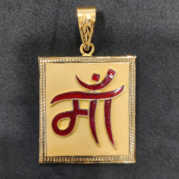 916 Gold Fancy Gent's Maa Minakari Pendant