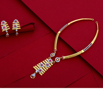 916 CZ Gold Women's Delicate Necklace Set LN15