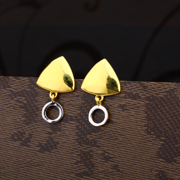 Ladies 22K Gold Designer Plain Earring -LPE175
