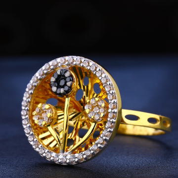 22KT Gold Cz Diamond Delicate Women's  Ring LR553