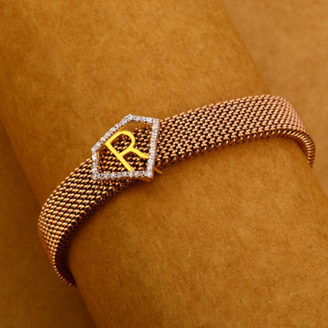 18KT CZ Rose Gold Hallmark Gorgeous Mens Bracelet...