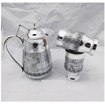Pure Silver Jug and Glasses Set in Antique Finish... by 