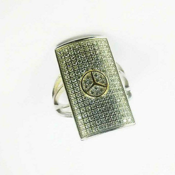 Fancy 925 Silver Ladies Ring With Mercedes