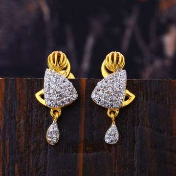 22 carat gold antiqe ladies diamond earrings RH-LE...