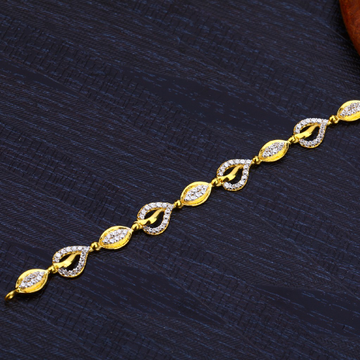 916 Gold Cz Diamond Ladies Bracelet-LB179