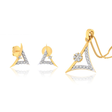 22k gold cz elite pendant set by 