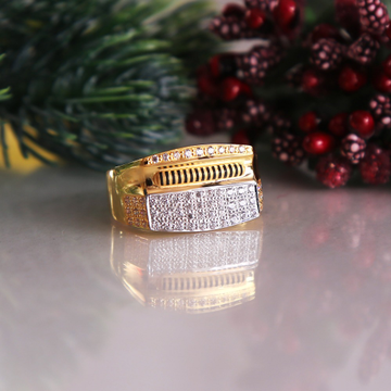 916 gold cz diamond gents ring