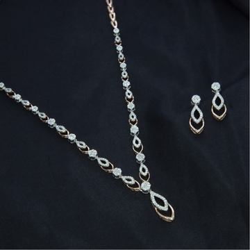 minimalistic Diamond Necklace Set in 14kt