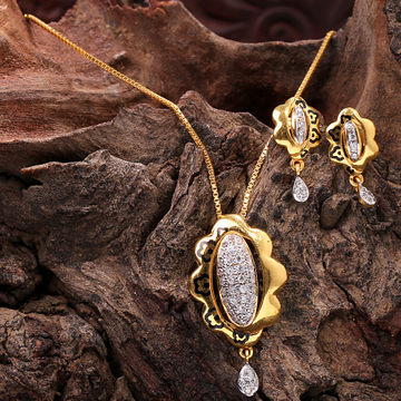 22ct Cz Dokiya Chain Pendant Set by 