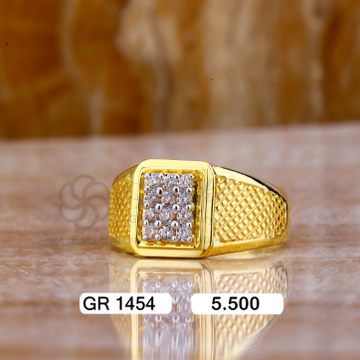 22K(916)Gold Gents Diamond Dot Design Ring by Sneh Ornaments