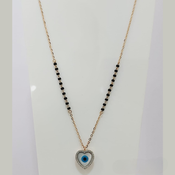 18k rose gold single line heart shape  mangalsutra by 