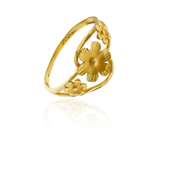 22k flower pattern casting gold ring