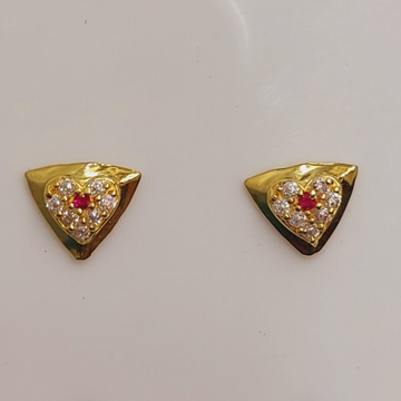 18k Gold Heart Design  earrings by D.M. Jewellers