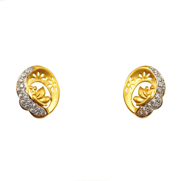 22K Gold Butterfly Shaped Earrings MGA - BTG0461