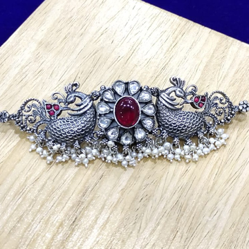 Twinning peacock choker in real hallmarked silver...