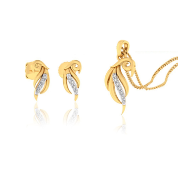 22k gold cz arshiya pendant set by 