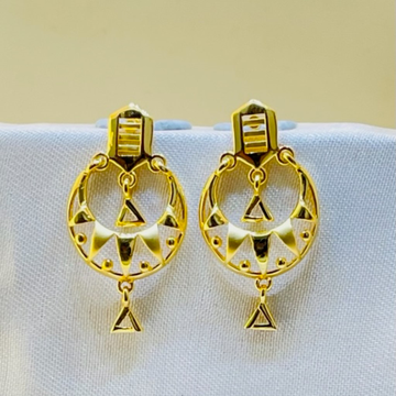 22k Yellow Gold Traditional Chandbali Plain Earrin... by 
