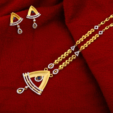 916 Gold CZ Ladies Chain Necklace set CN271