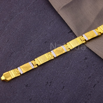 916 Gold CZ Hallmark Mens Designer Plain Bracelet...