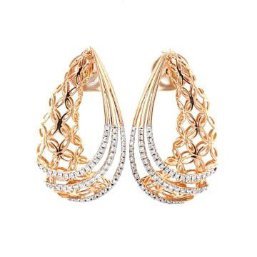 18k Gold Floral Cutout With Earrings by 