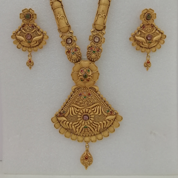 916 gold fancy antique kalkati long set by 