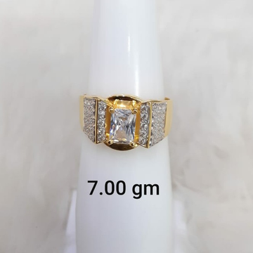 white stone solitaire gent's ring by 