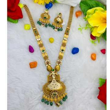 916 Gold Antique Jadtar Long Set by Ranka Jewellers
