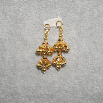 Gold Trending Plain Earrings 1290R1