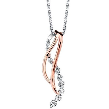 Delicate rose gold diamond pendant by 