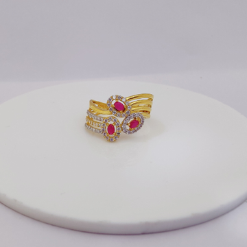 22k Gold Exclusive 3 Colour Stone Ring by 
