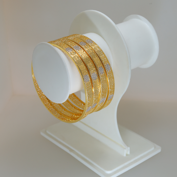 916 Gold Light Weight Laser Bangles by 