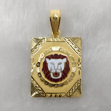 916 Gold Fancy Gent's Lion Face Pendant