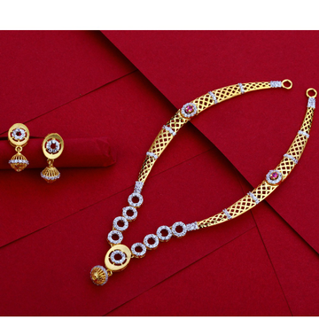 22CT Gold CZ Classic Ladies Necklace Set LN05
