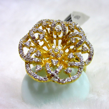 Gold hm916 designer flower diamond ring by 