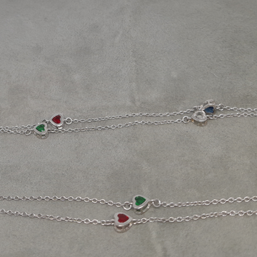 Mix color and heart design ladies anklets by Rangila Jewellers