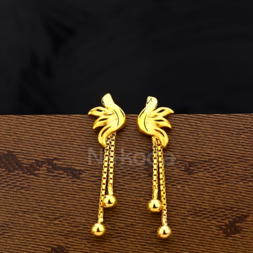 916 Gold CZ Hallmark Designer Ladies Plain Earring...