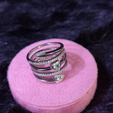 92.5 Sterling Silver Mirella Heart Design Ring For...
