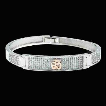 925 sterling silver gents kada with Om logo by Veer Jewels