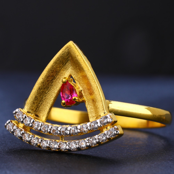 916 Gold Women's Cz Diamond Ring LR716