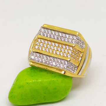 916 gold Heavy cz gents Ring by S. O. Gold Private Limited