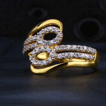 22CT Gold Cz Classic Womens Ring LR1432