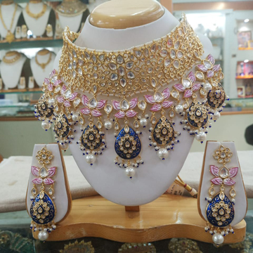 lotus bridal necklace set#bdnc106