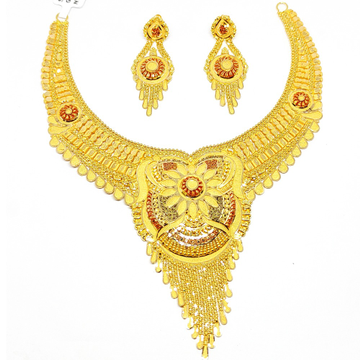 Designer Gold Necklace Set by Rajasthan Jewellers Private Limited