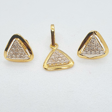 Gold 18.k Diamond Fancy Pendal Set by 